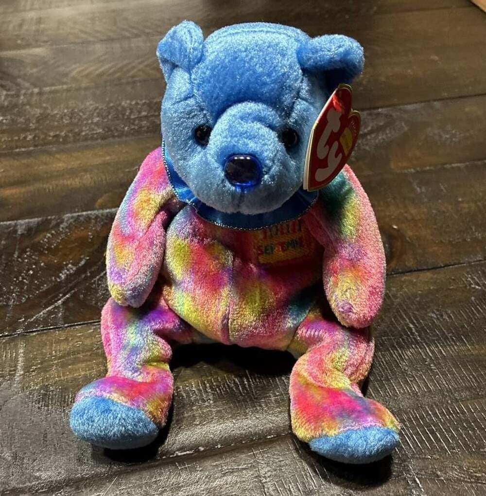 Ty Beanie Baby September Birthday Bear Sapphire Plush 2001 Tagged